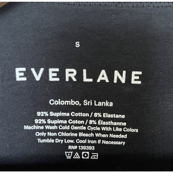 NWT Everlane Black Long sleeve V Neck Bodysuit(Bikini Bottom) Small - Picture 5 of 9